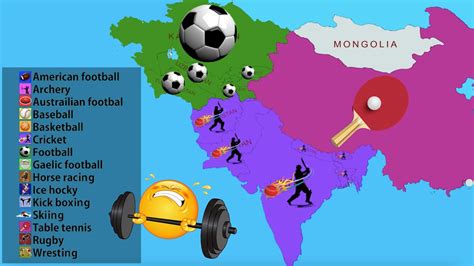 most popular sports in each country