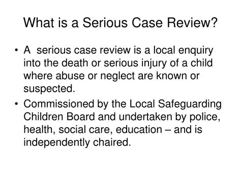 most recent serious case review