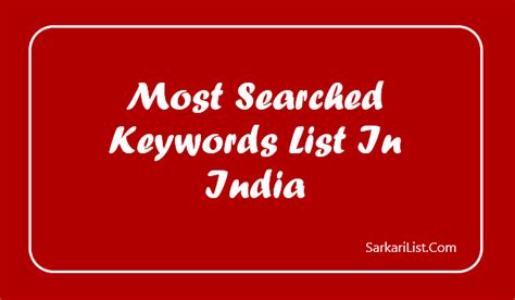 most search keyword on google in india