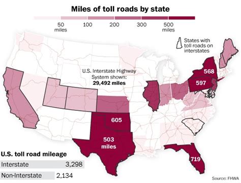most toll roads by state