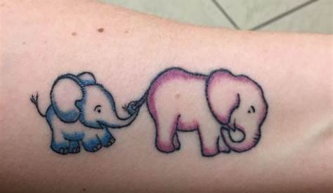 Baby and Mama Elephant Matching Tattoos - Mother Son Tattoos - Mother