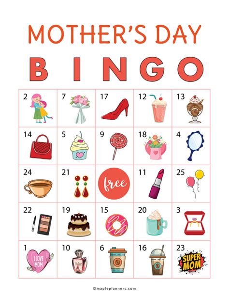 Mother's Day BINGO Game Card • FREE Printable Game from PrimaryGames