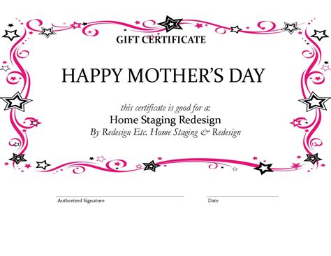 Mother's Day Gift Certificate Templates
