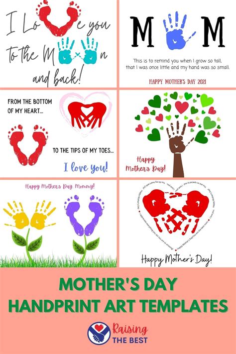 Printable Mother's Day Cards Just add handprints or footprints