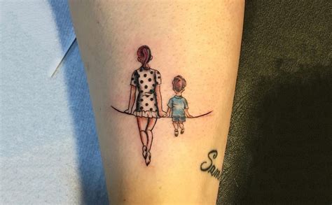 mother and son tattoo small