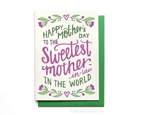 mother in law mothers day card