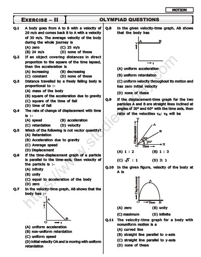 motion class 9 example questions