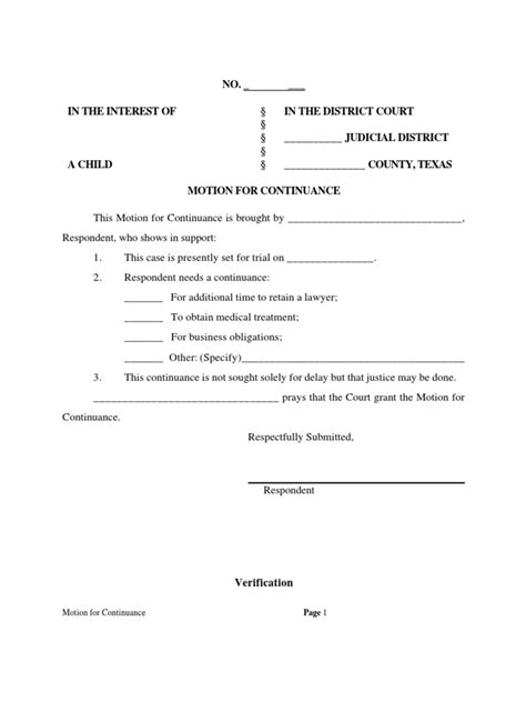 Motion For Continuance Philippines