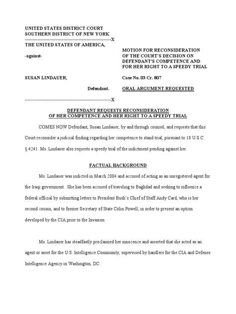 Motion For Reconsideration