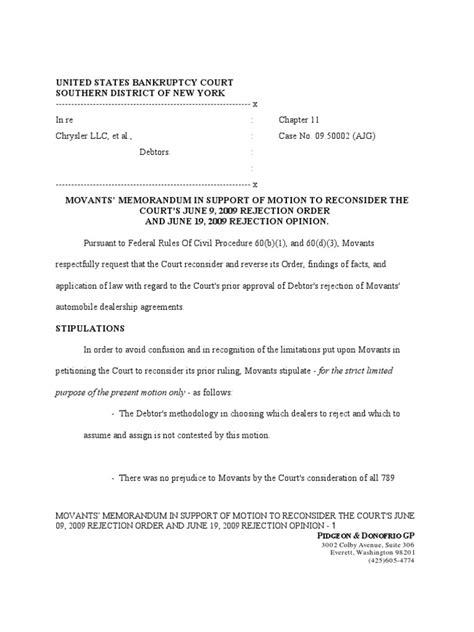 Motion For Reconsideration Frcp