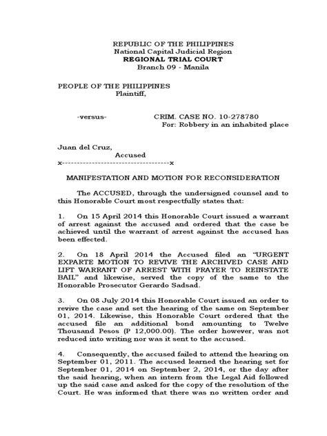 Motion For Reconsideration Nc