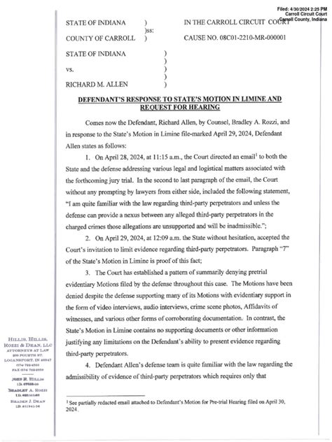 Motion In Limine Response