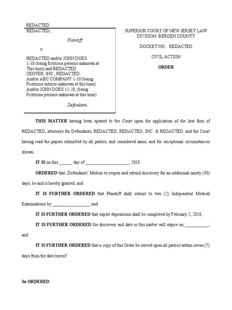 Motion Reopen Discovery