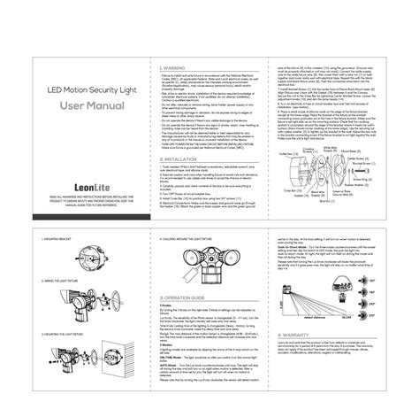 Motion Sensor Light User Manual