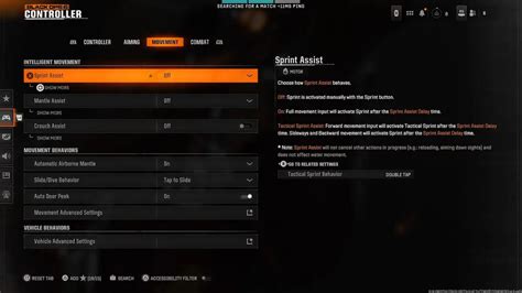 motion sensor settings cod