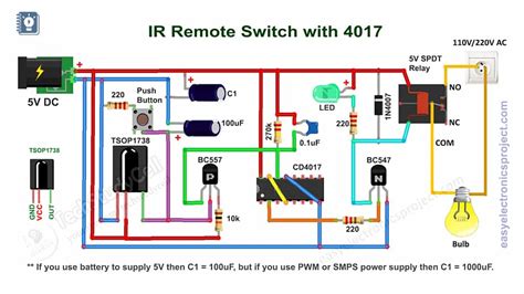 motion sensor switch using 4017 circuit diagram