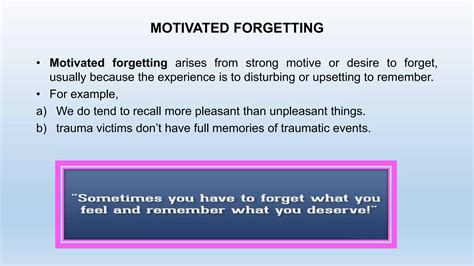 motivated forgetting example