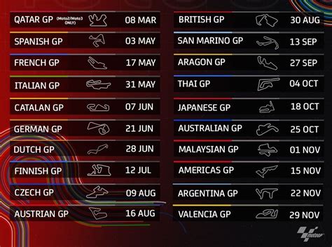 moto gp race schedule 2024