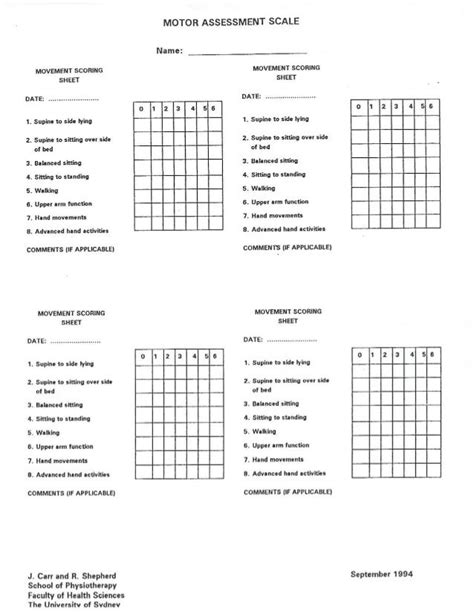 motor assessment scale scoring sheet