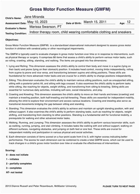 Motor Function Measure Scale Pdf