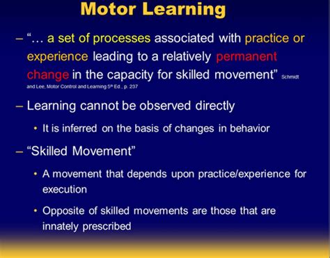 Motor Learning Quizlet