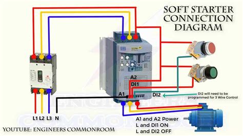 motor soft starter circuit diagram