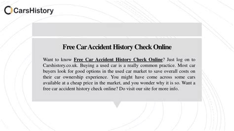 motor vehicle accident history check