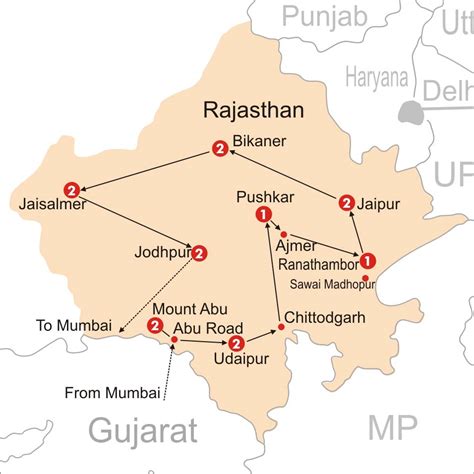 mount abu in india map