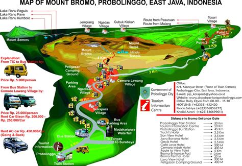 mount bromo indonesia map