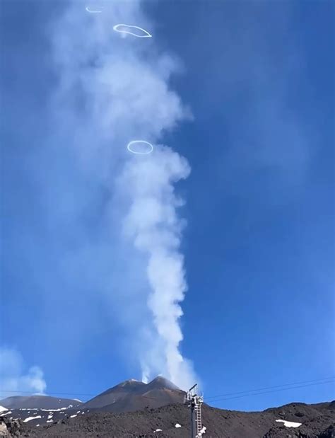 mount etna blowing smoke rings