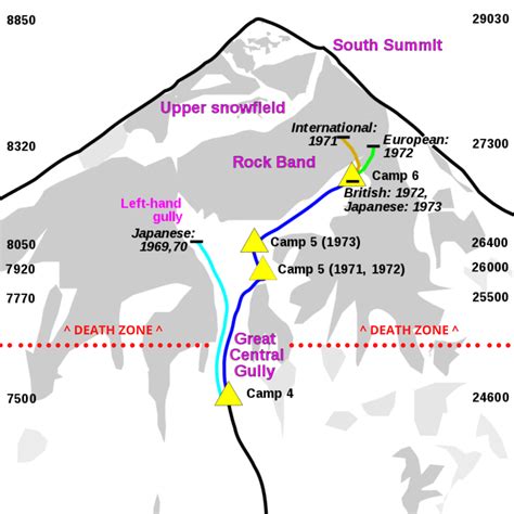 mount everest bodies map of the united