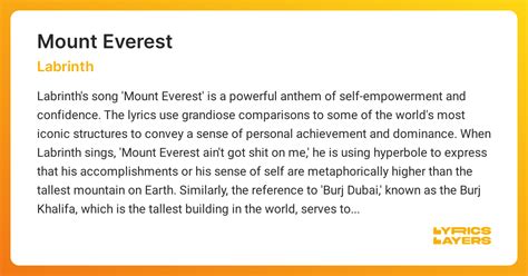 mount everest labrinth meaning