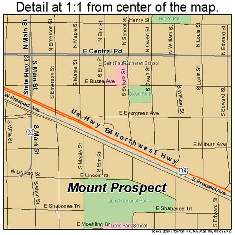 mount prospect map in illinois