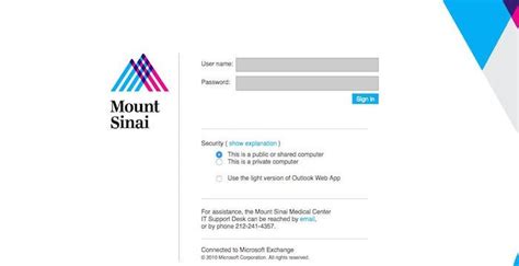 mount sinai email outlook