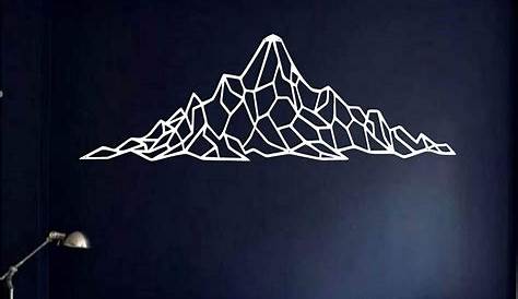 LaModaHome Mountain Wall Art - Geometric Mountain Range - 3D Wall