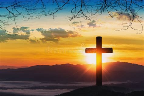 mountain and cross background