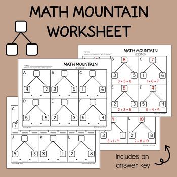 Mountain Math Worksheet 2Ndgrade