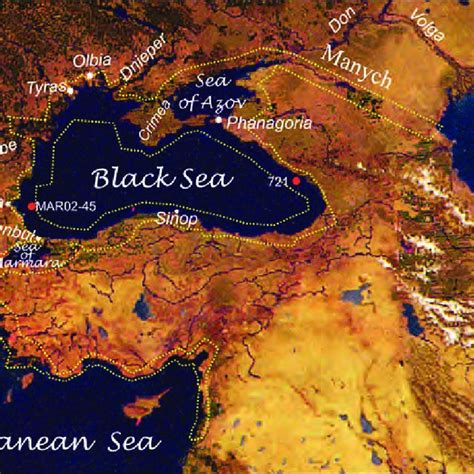 mountain range from black sea to caspian sea
