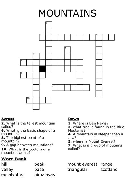 mountain range in china crossword