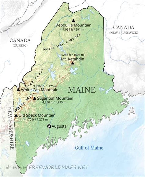 mountain ranges in maine