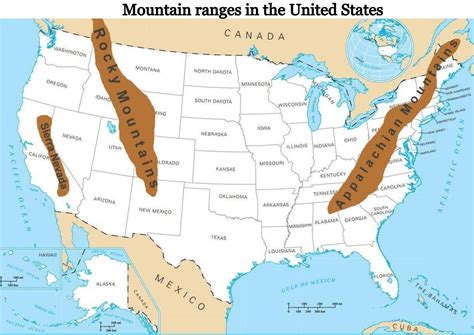 mountain ranges in the united states