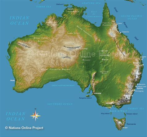 Australia Topographical Map Geographic Media