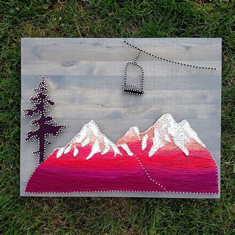 Mountains String Art Printable Template