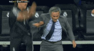 mourinho running down touchline gif porto