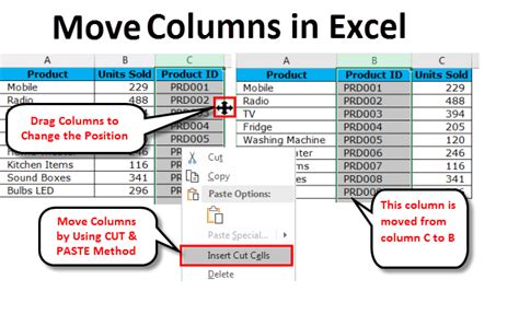 5 Ways Move Columns Excel