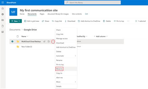 move sharepoint data to another site