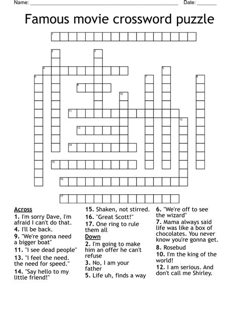 Movie Crossword Puzzles: A Fun Way To Test Your Film Knowledge