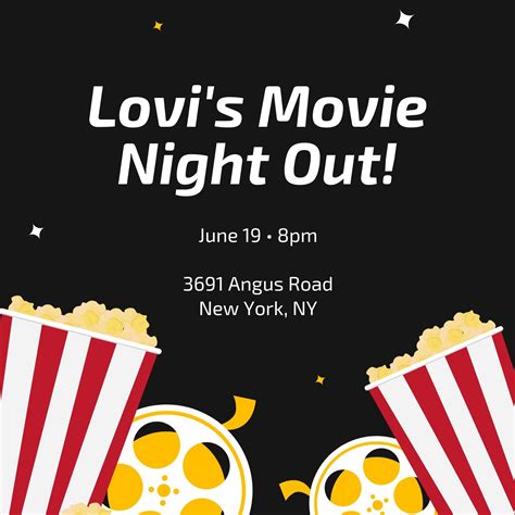 Free Movie Ticket Invitation Template Luxury Popcorn Movie Night