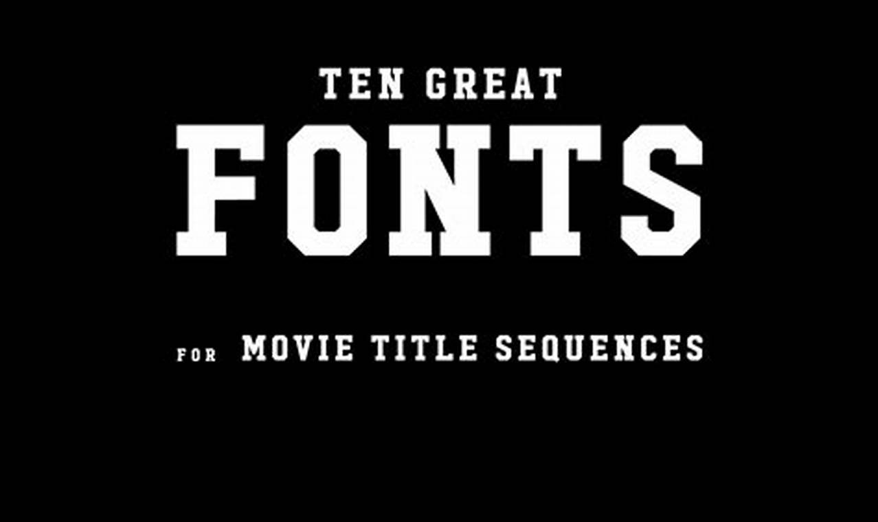 movie poster fonts
