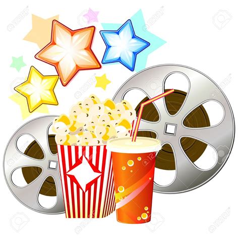 movie and popcorn clipart